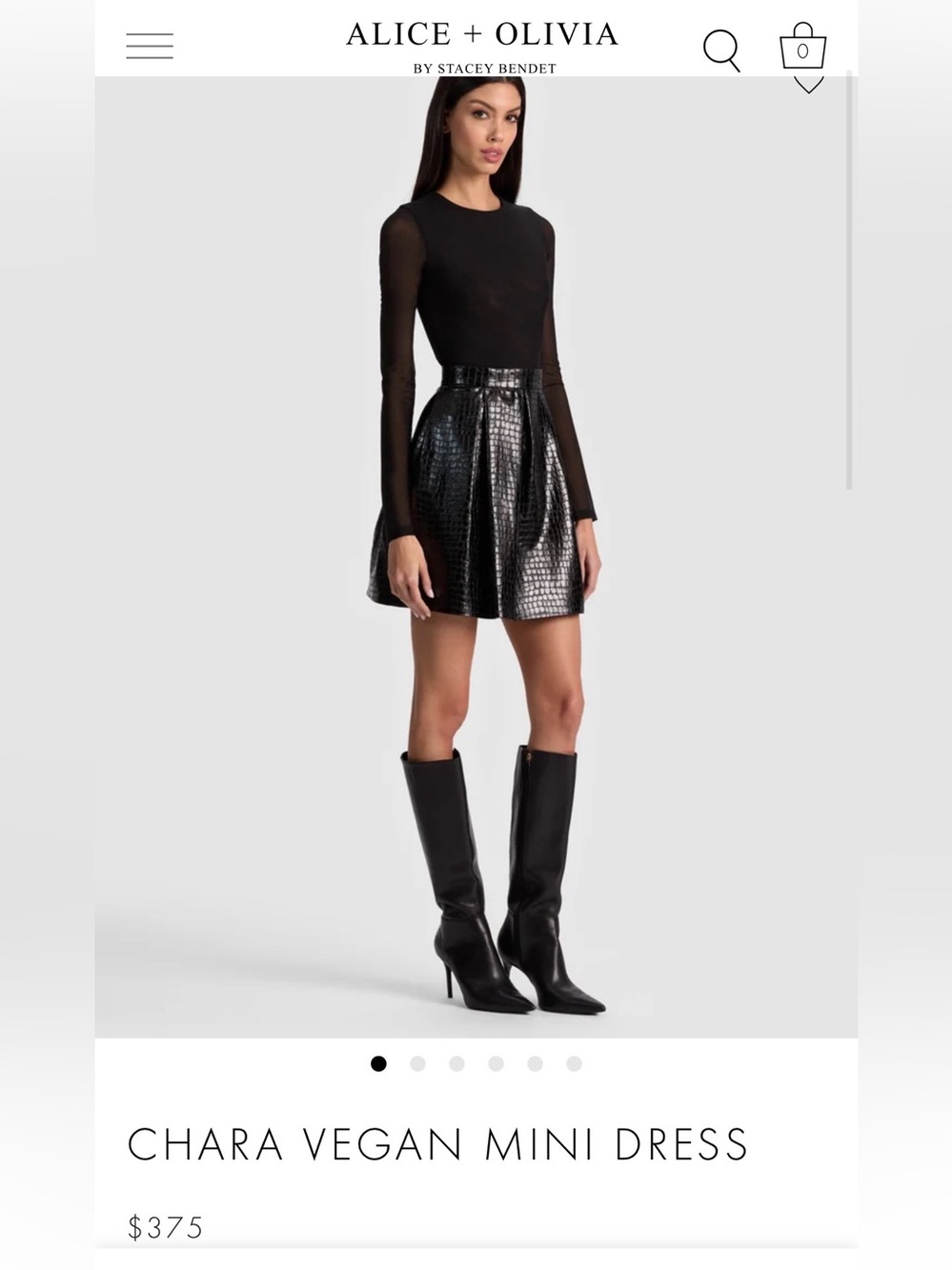 Alice + Olivia Like New Chara Vegan Leathet Party Dress - Like New - Sz 6